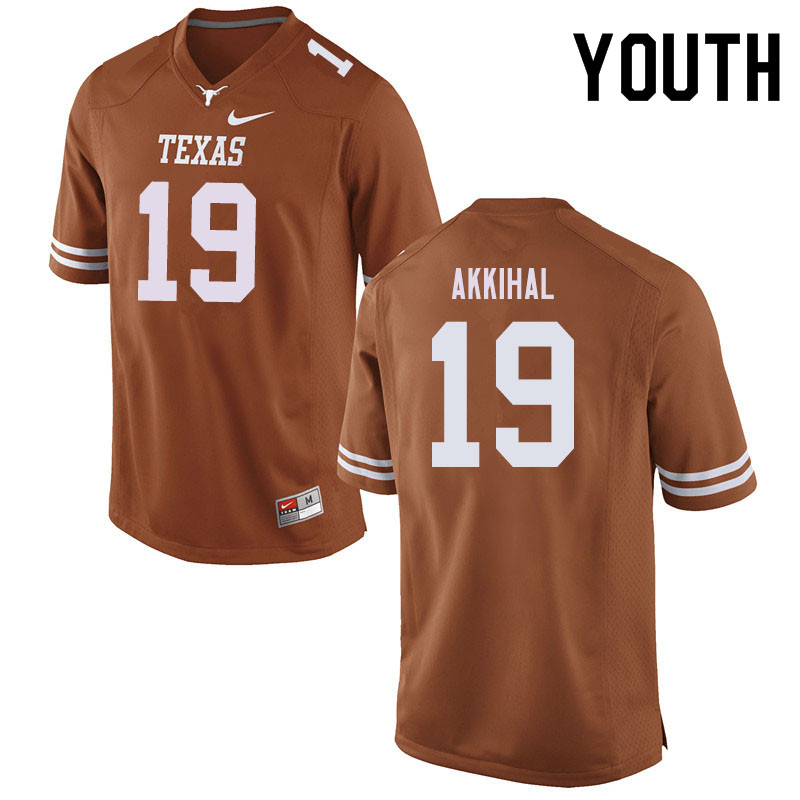 Youth #19 Kartik Akkihal Texas Longhorns College Football Jerseys Sale-Orange